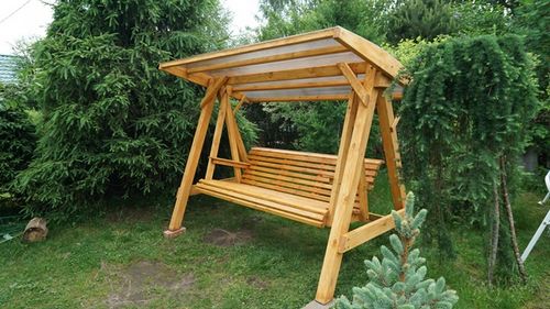 Деревянные качели (качели, деревянный, стоить) Деревянные качели