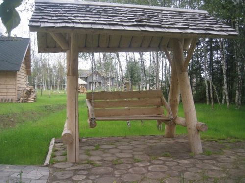 Деревянные качели (качели, деревянный, стоить) Деревянные качели