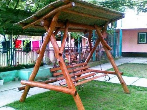 Деревянные качели (качели, деревянный, стоить) Деревянные качели