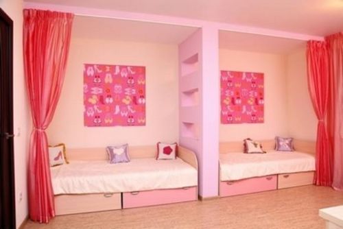 Детская для 2 девочек: дизайн комнаты для разного возраста, мебель в .