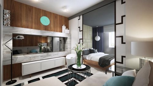 Дизайн гостиной спальни 20 кв. м: комната, фото совмещенного интерьера, проект зонирования