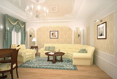 Дизайн гостиной в классическом стиле: выбор мебели, отделки и текстиля