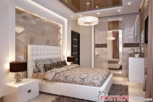 Дизайн узкой спальни: планировка, расстановка мебели, отделка, фото