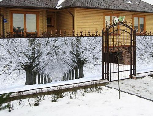 Фотосетка для заборов: 15 фото (забор, полотно) Фотосетка для заборов: 15 фото