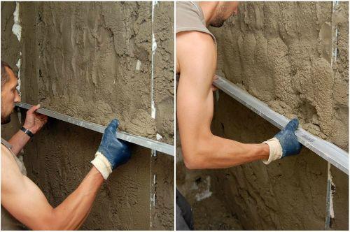 как оштукатурить кирпичную стену цементным раствором