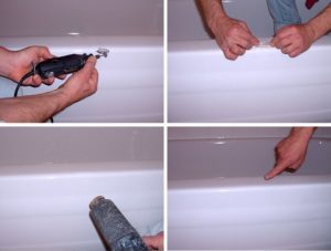 Как убрать скол на акриловой ванне?