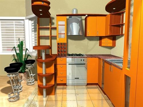 Кухня оранжевого цвета