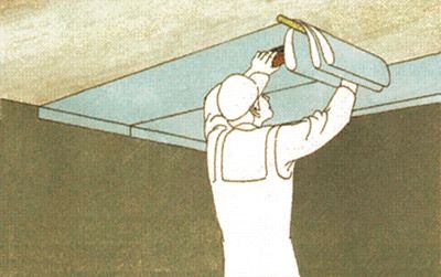 Отделка потолка из гипсокартона своими руками при помощи окрашивания и обоев