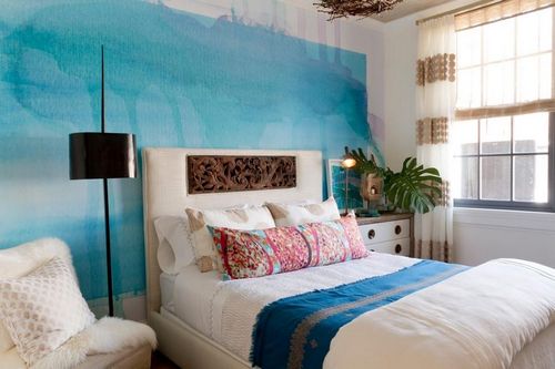 Рисунки на стену в спальню: дизайн и оформление, красивая акцентная стена, фото, разные идеи росписи мебели