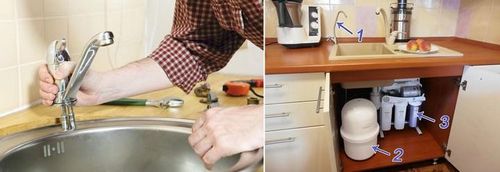 Смеситель на кухню с фильтром для воды: с краном под фильтр, 2 в 1, кран с переключением, комбинированные смесители, фото, видео (смеситель, кран, фильтр) Смеситель на кухню с фильтром для воды: с краном под фильтр, 2 в 1, кран с переключением, комбинированные смесители, фото, видео