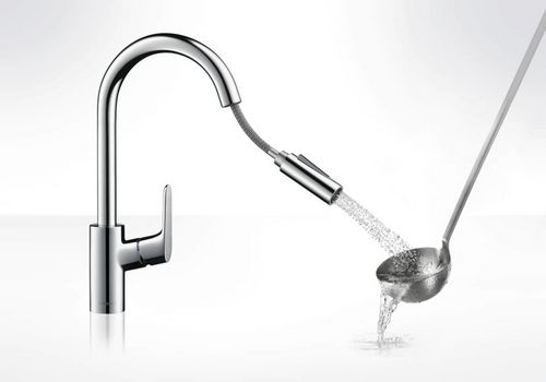 Смесители для кухни с выдвижной лейкой: излив, кран, grohe, черный, бронза, шланг, фото, видео