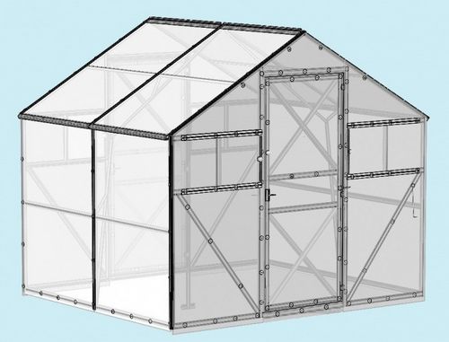 Теплица с двухскатной крышей из поликарбоната