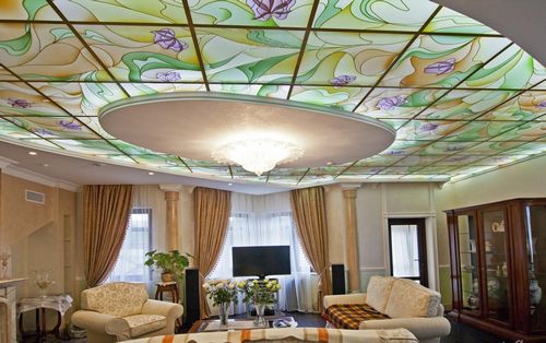Витражные потолки: с подсветкой, фото в квартире, круглое остекление от пола, изготовление и установка, дизайн (потолок, витраж) Витражные потолки: с подсветкой, фото в квартире, круглое остекление от пола, изготовление и установка, дизайн