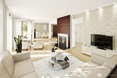 Красивый интерьер гостиной: модный дизайн молодежной комнаты 40 кв м со стенкой