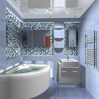Современный интерьер ванной комнаты в деревянном доме